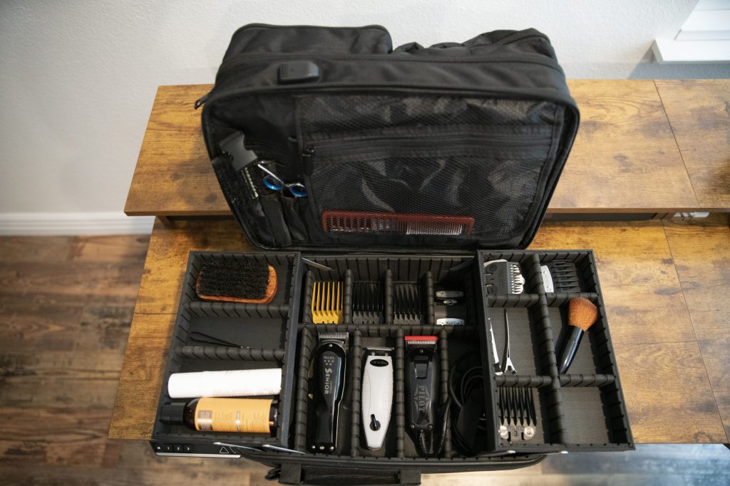all in one barber backpack bag hair clippers case interior scaled